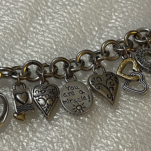 Brighton Power of Pink Breast Cancer Charm Bracelet Watch Silver Gold + Bag💞 - Picture 5 of 17